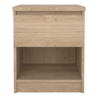 Budapest Natural Oak Effect Wooden Bedside Table 1 Drawer 1 Shelf