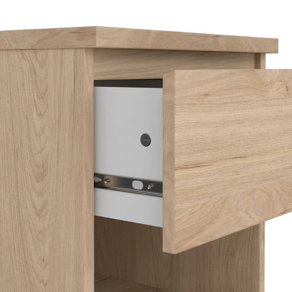 Budapest Natural Oak Effect Wooden Bedside Table 1 Drawer 1 Shelf