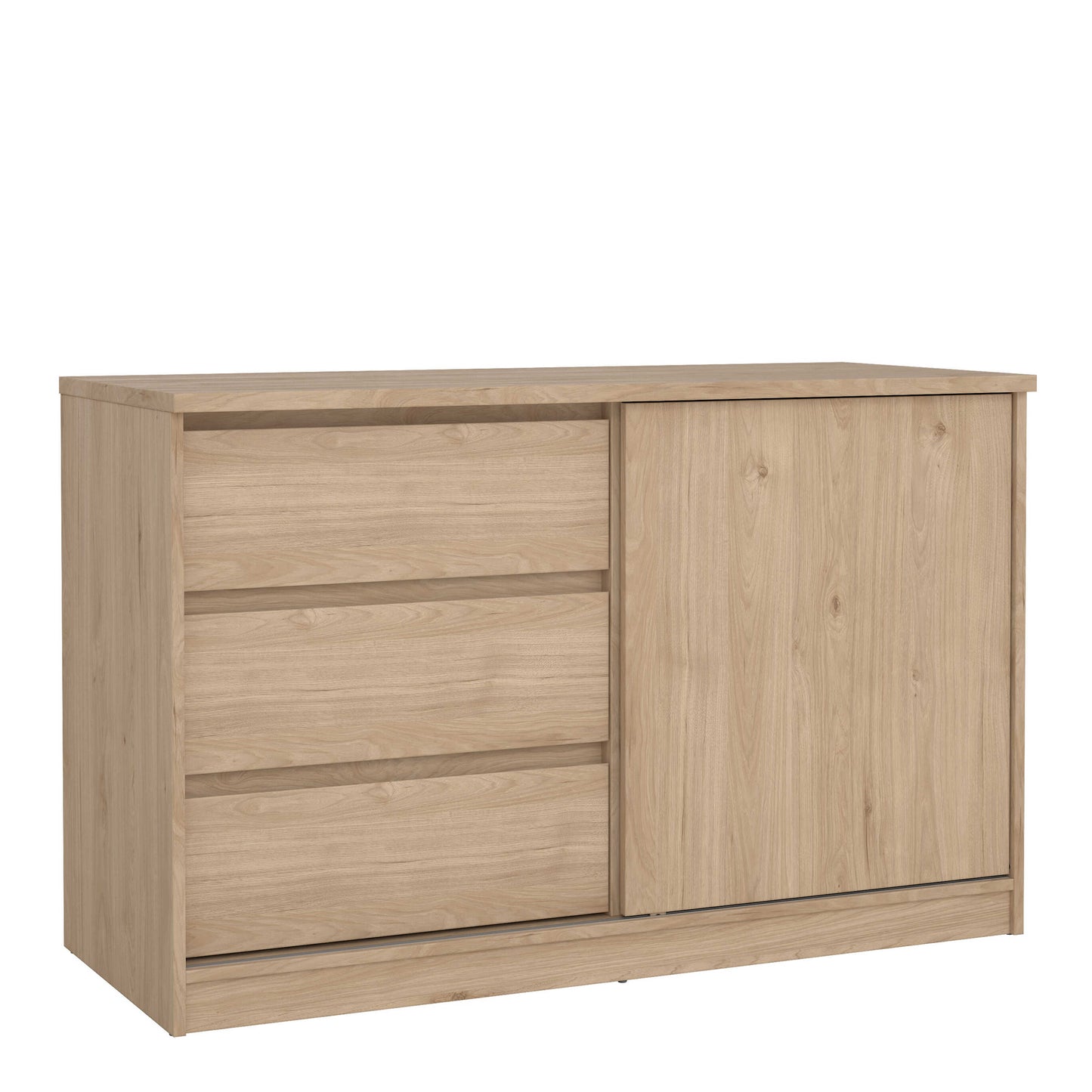 Budapest Natural Oak Effect Wood Storage Unit 1 Door 3 Drawers