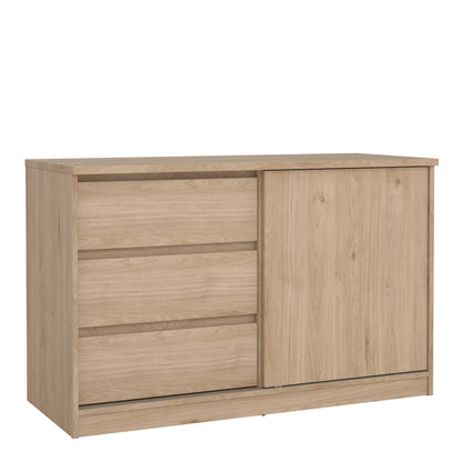 Budapest Natural Oak Effect Wood Storage Unit 1 Door 3 Drawers