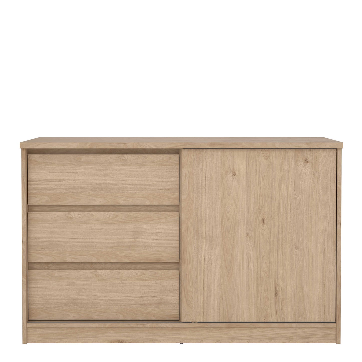 Budapest Natural Oak Effect Wood Storage Unit 1 Door 3 Drawers