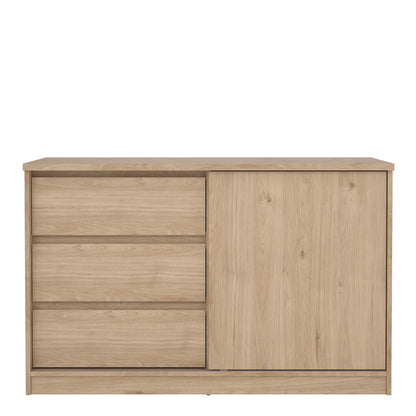 Budapest Natural Oak Effect Wood Storage Unit 1 Door 3 Drawers
