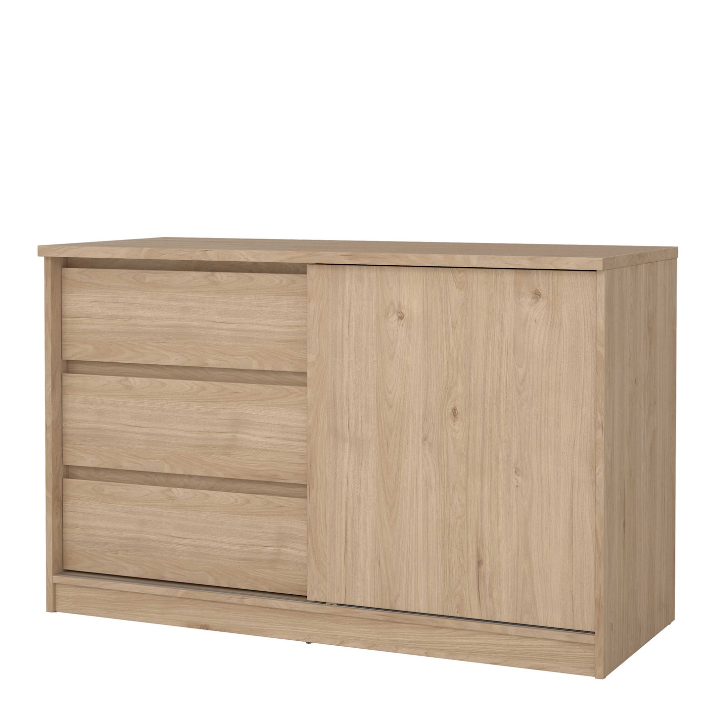 Budapest Natural Oak Effect Wood Storage Unit 1 Door 3 Drawers