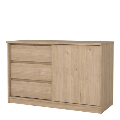 Budapest Natural Oak Effect Wood Storage Unit 1 Door 3 Drawers