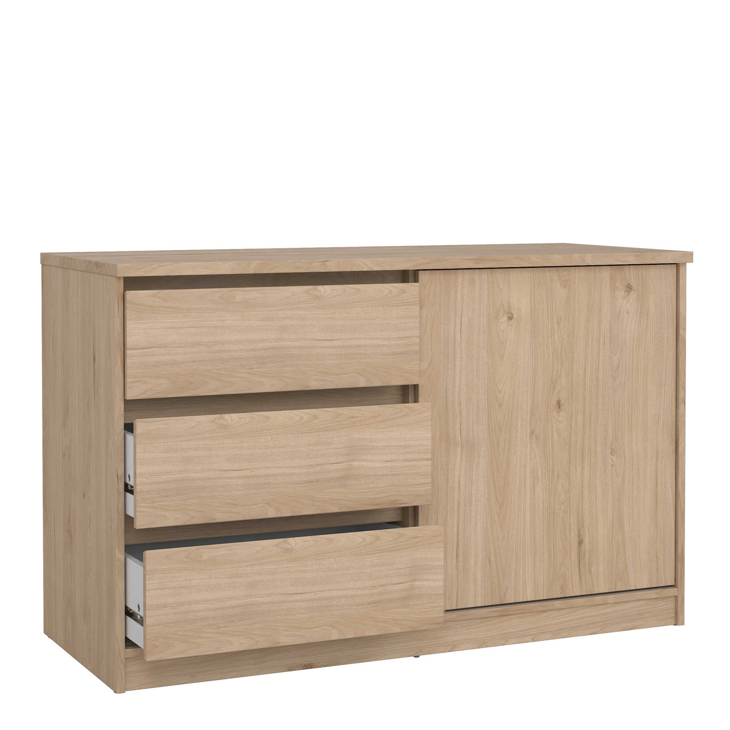 Budapest Natural Oak Effect Wood Storage Unit 1 Door 3 Drawers