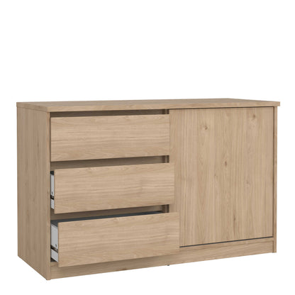 Budapest Natural Oak Effect Wood Storage Unit 1 Door 3 Drawers