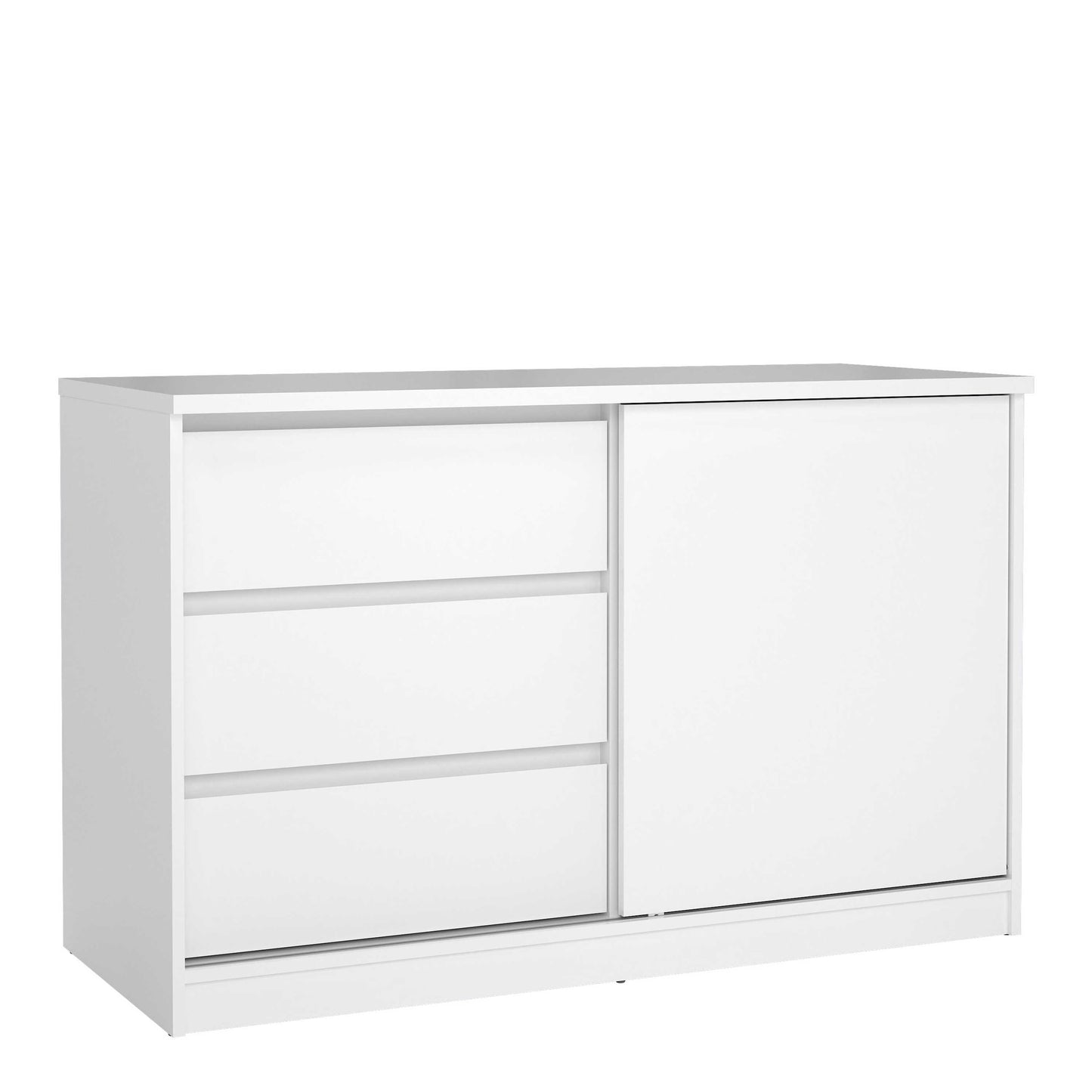 Budapest White Wooden Storage Unit 1 Door 3 Drawers