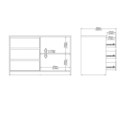 Budapest White Wooden Storage Unit 1 Door 3 Drawers
