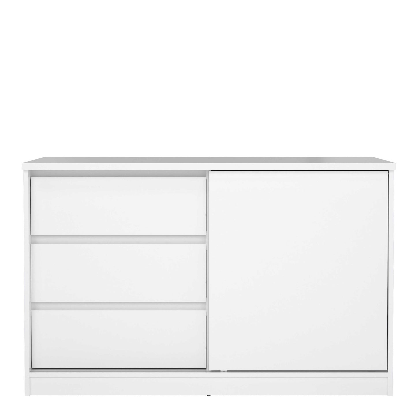 Budapest White Wooden Storage Unit 1 Door 3 Drawers