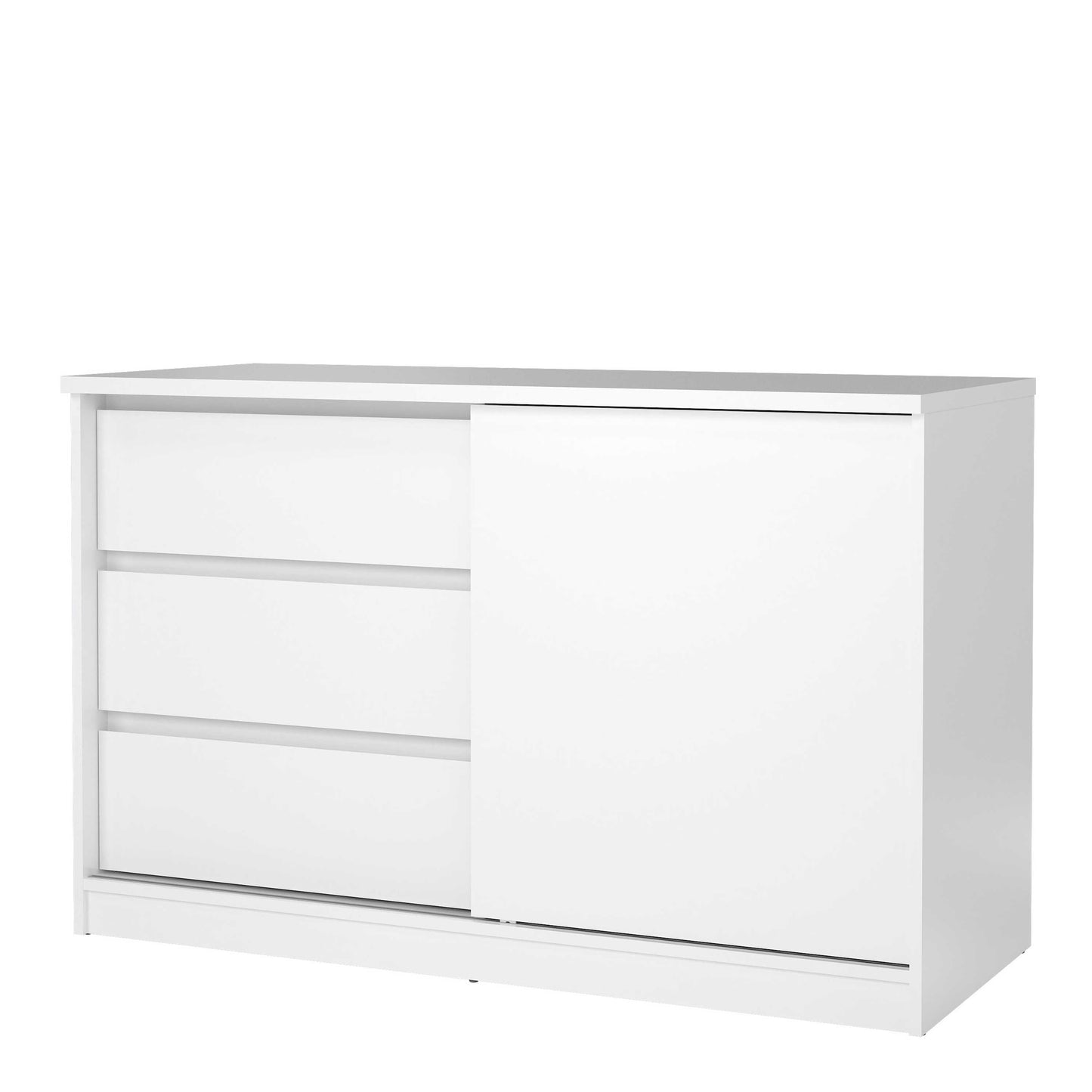 Budapest White Wooden Storage Unit 1 Door 3 Drawers