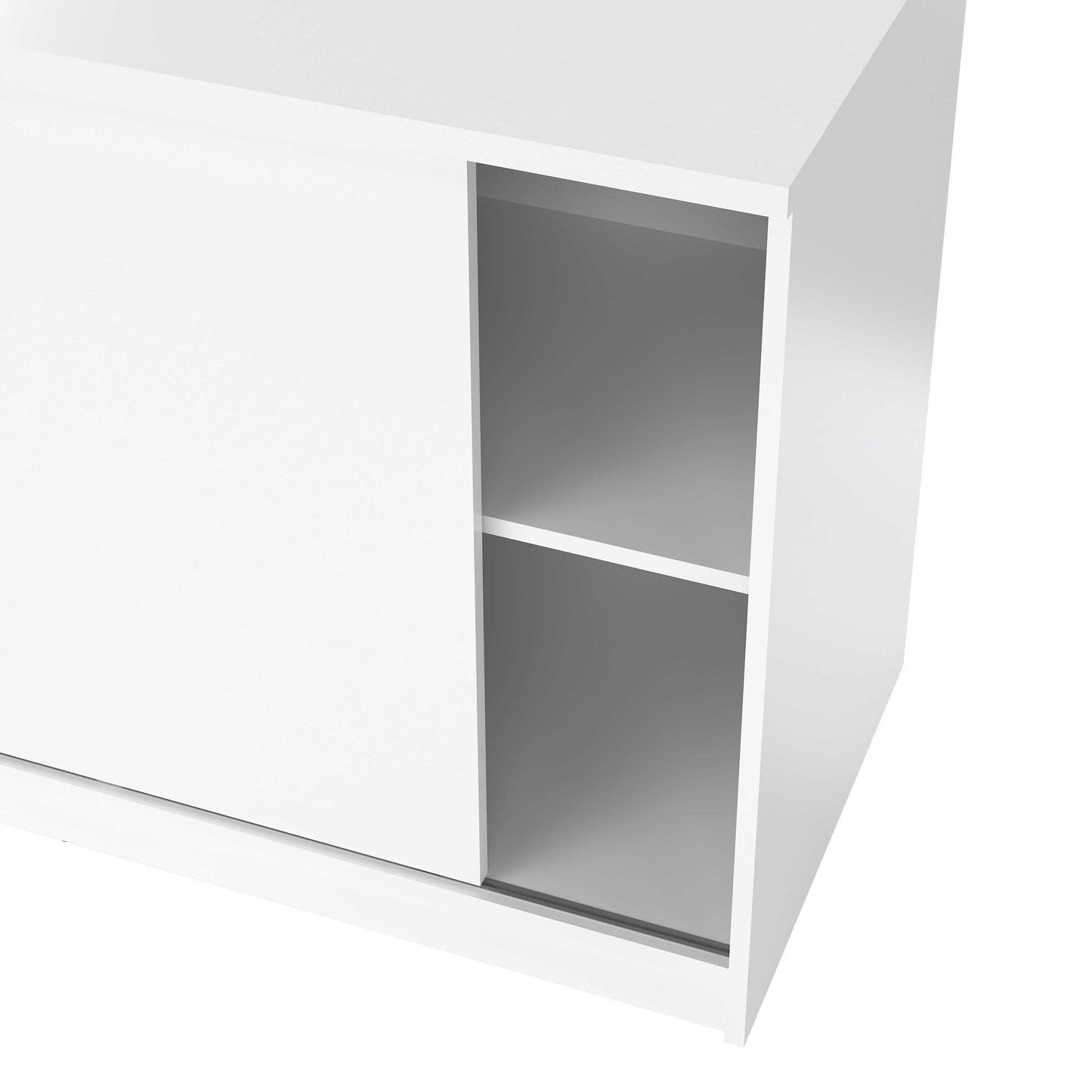 Budapest White Wooden Storage Unit 1 Door 3 Drawers