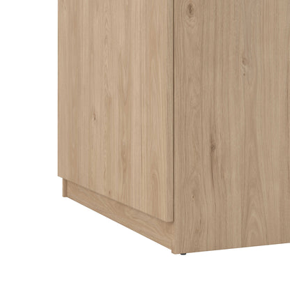 Budapest Natural Oak Effect Wood and Black Shoe Cabinet 2 Doors 1 Drawer