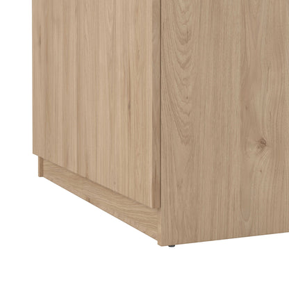 Budapest Black and Natural Oak Effect Wood Shoe Cabinet 4 Doors 1 Drawer