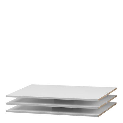 Bordeaux Wide White Double Sliding Door Wardrobe 5 Shelves 180cm