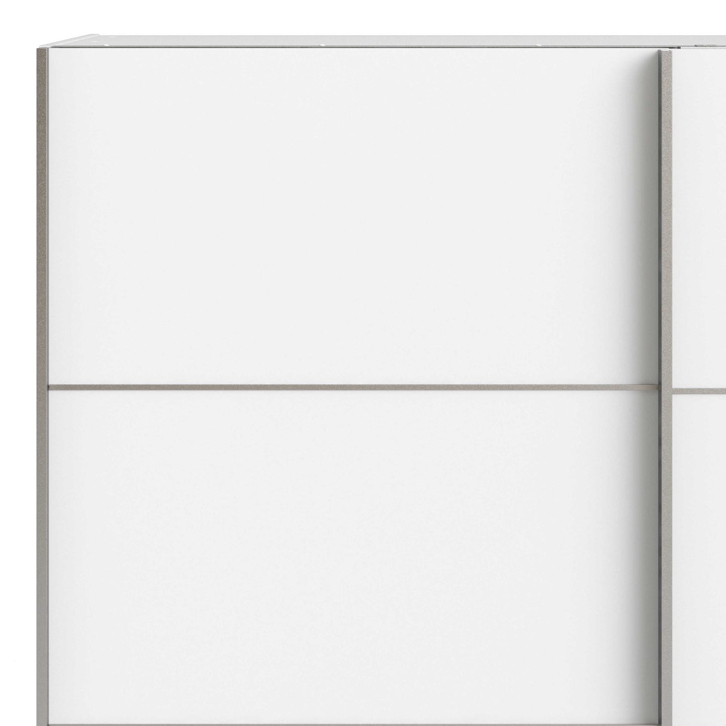 Bordeaux Wide White Double Sliding Door Wardrobe 5 Shelves 180cm