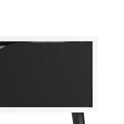 Sapporo White and Matt Black Coffee Table 1 Drawer 1 Shelf