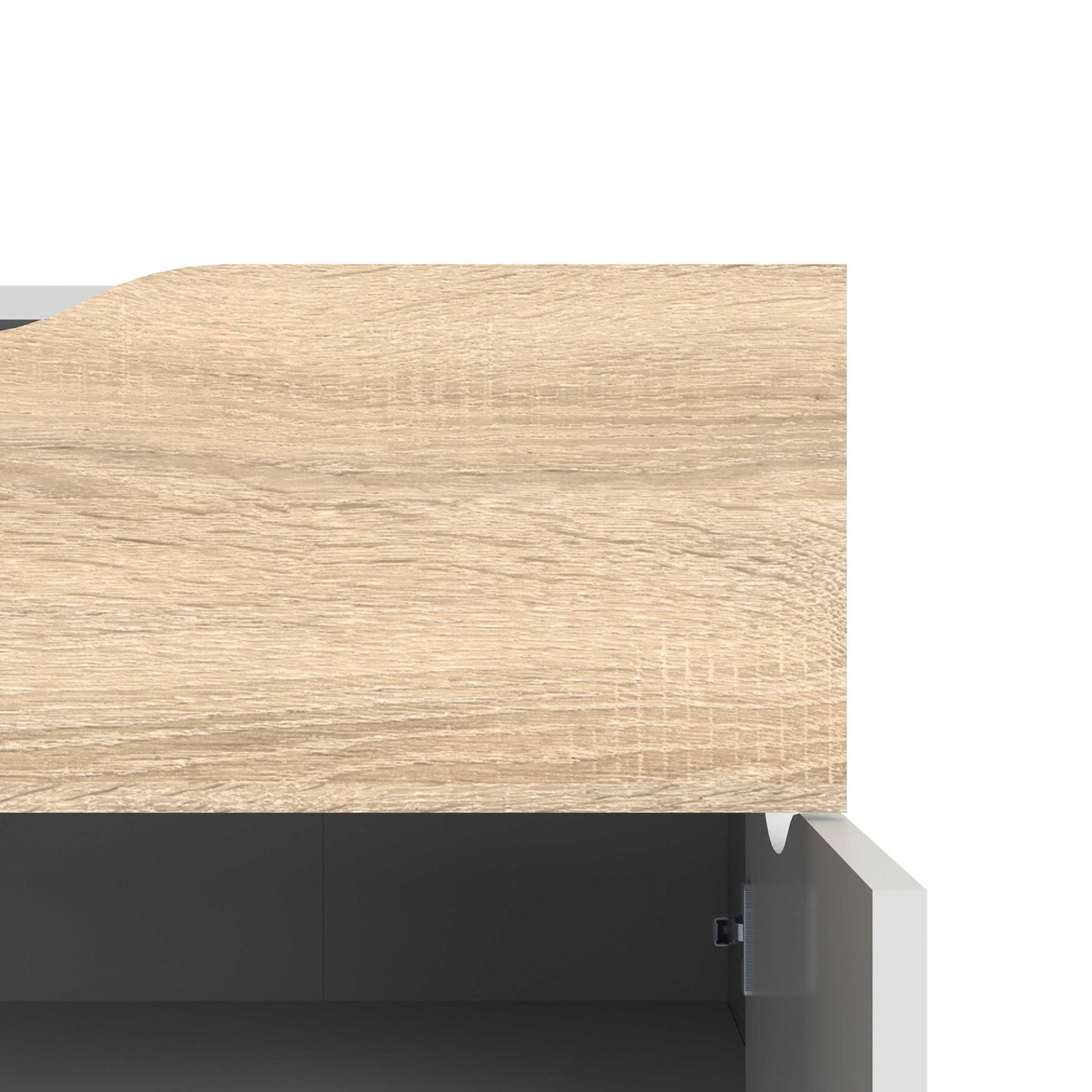 Sapporo White and Natural Oak Small Sideboard 1 Drawer 2 Doors