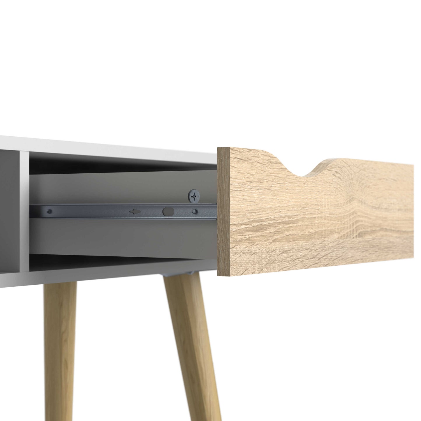 Sapporo White and Natural Oak Console Table 1 Drawer 1 Shelf