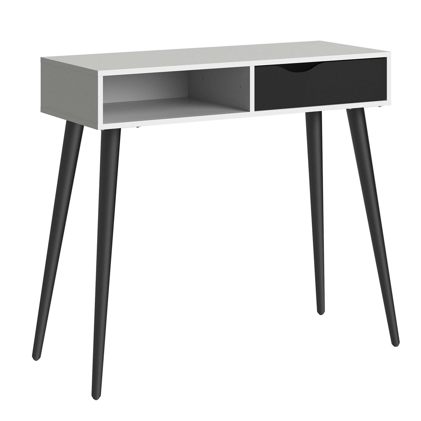 Sapporo White and Matt Black Console Table 1 Drawer 1 Shelf