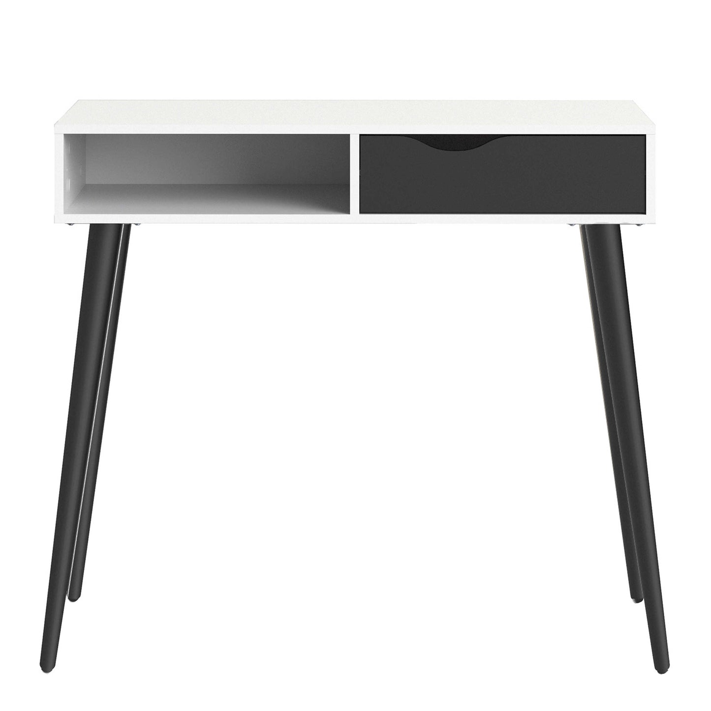 Sapporo White and Matt Black Console Table 1 Drawer 1 Shelf