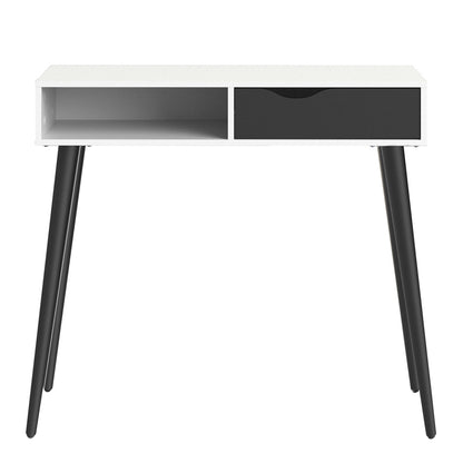 Sapporo White and Matt Black Console Table 1 Drawer 1 Shelf