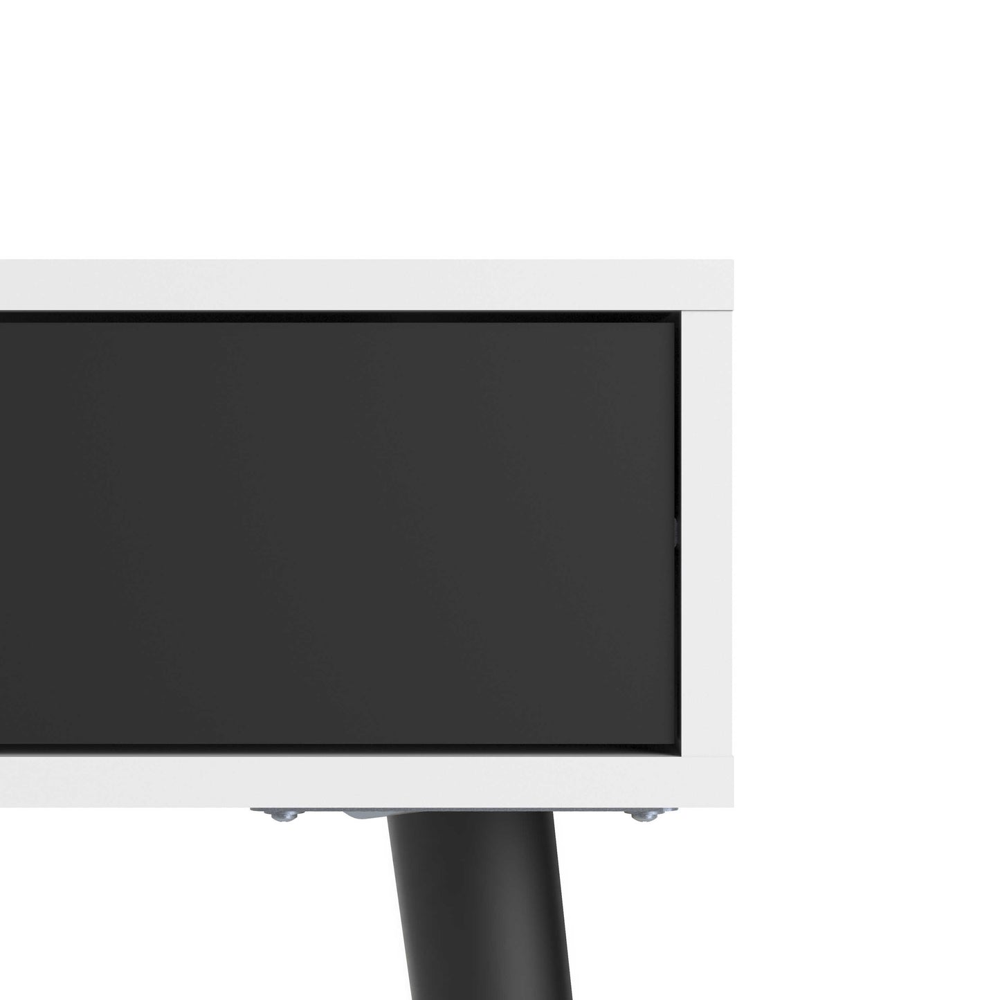 Sapporo White and Matt Black Console Table 1 Drawer 1 Shelf