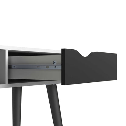 Sapporo White and Matt Black Console Table 1 Drawer 1 Shelf