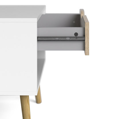 Sapporo White and Natural Oak Bedside 1 Drawer