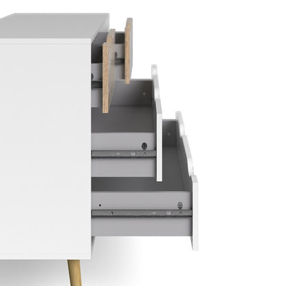 Sapporo White and Natural Oak Chest 4 Drawers