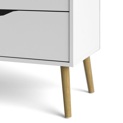 Sapporo White and Natural Oak Chest 4 Drawers