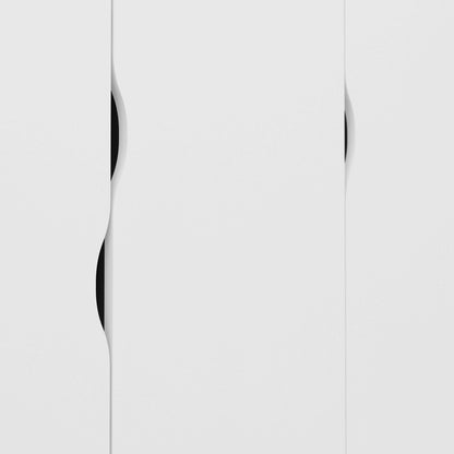 Sapporo White and Natural Oak Effect Wardrobe 3 Doors 3 Drawers