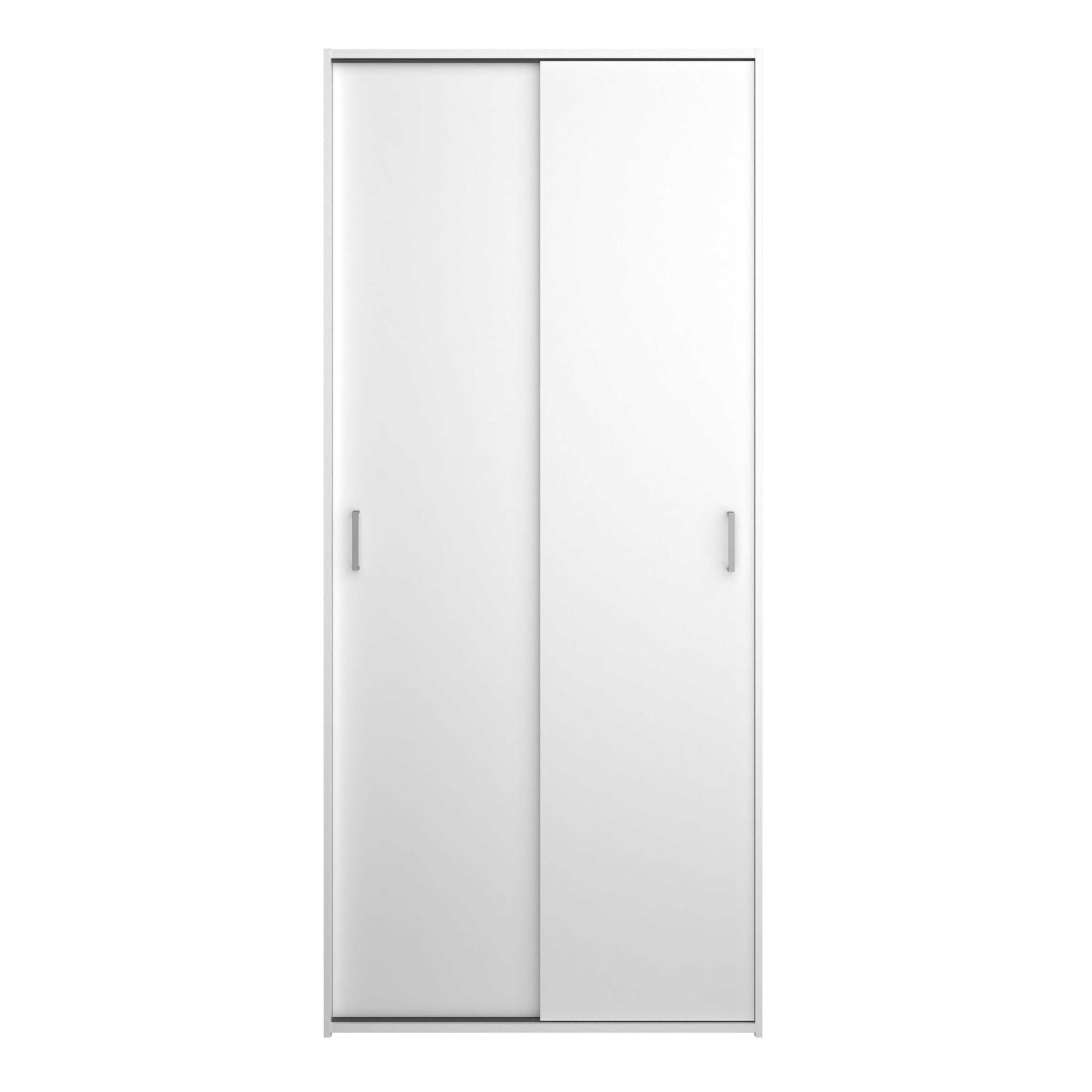 Munich White Wooden Sliding Door Wardrobe 2 Doors 3 Shelves