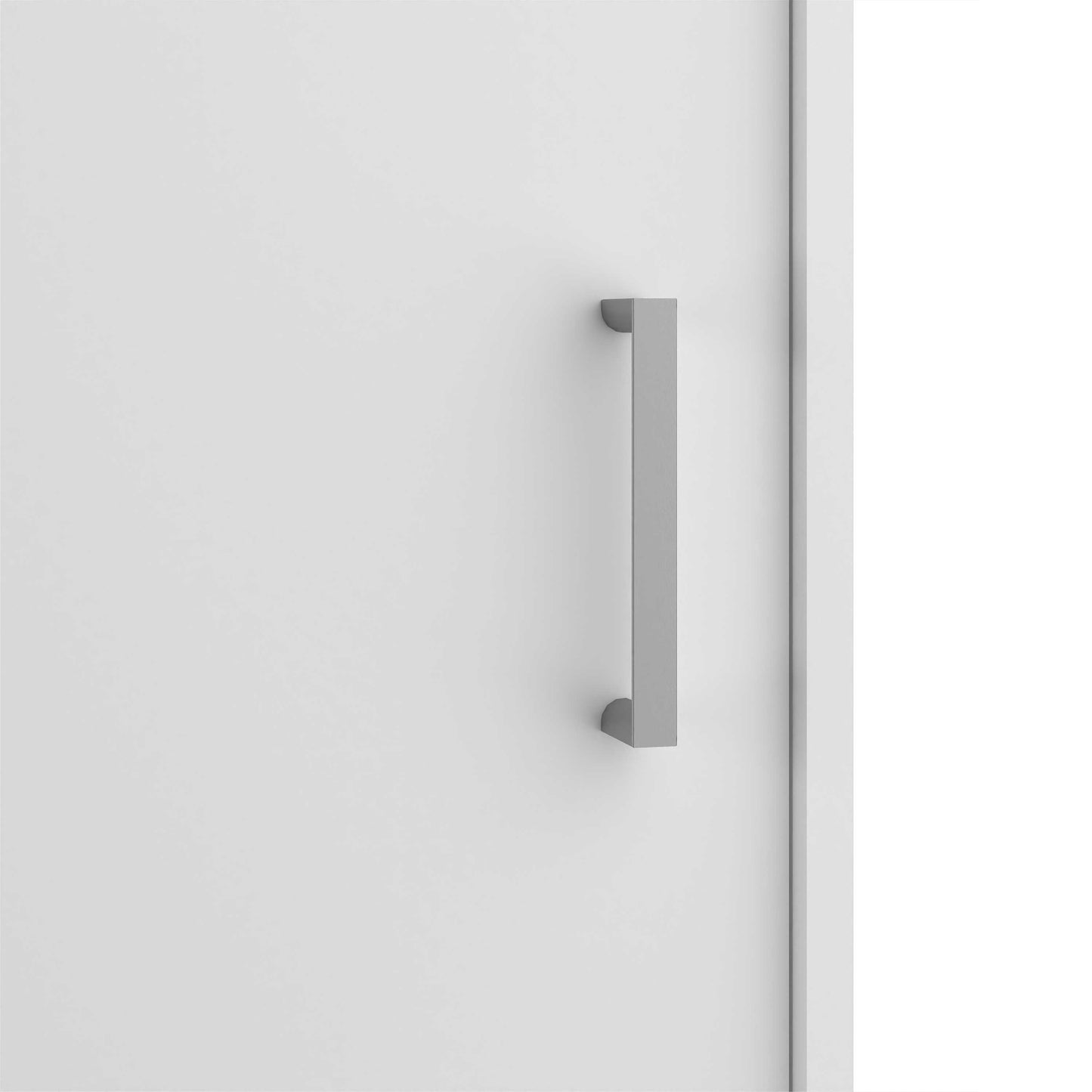 Munich White Wooden Sliding Door Wardrobe 2 Doors 3 Shelves