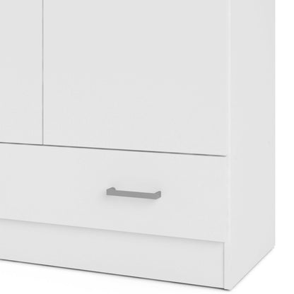 Berlin White Slim 2 Door Bedroom Wardrobe 1 Drawer