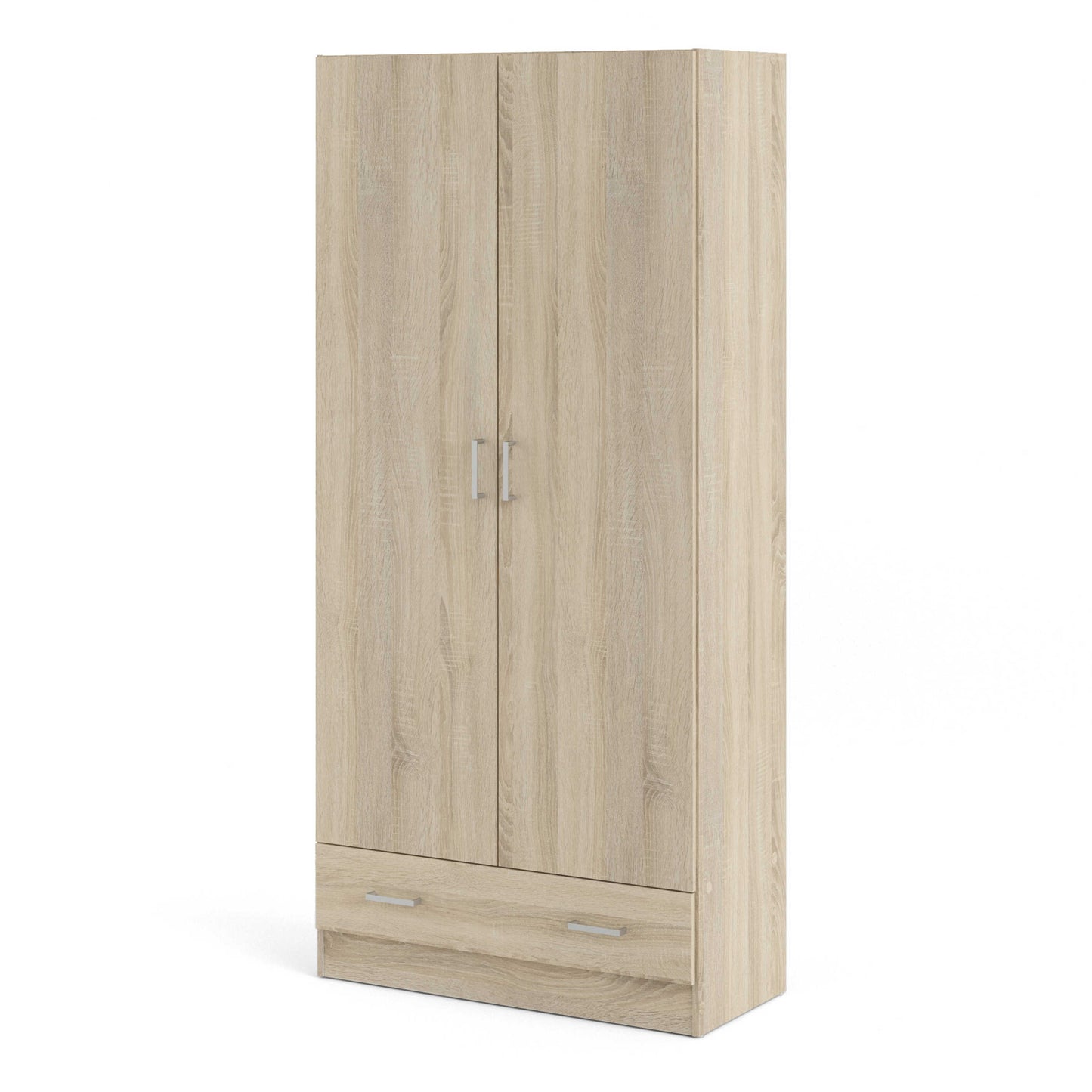 Berlin Natural Slim 2 Door Bedroom Wardrobe 1 Drawer