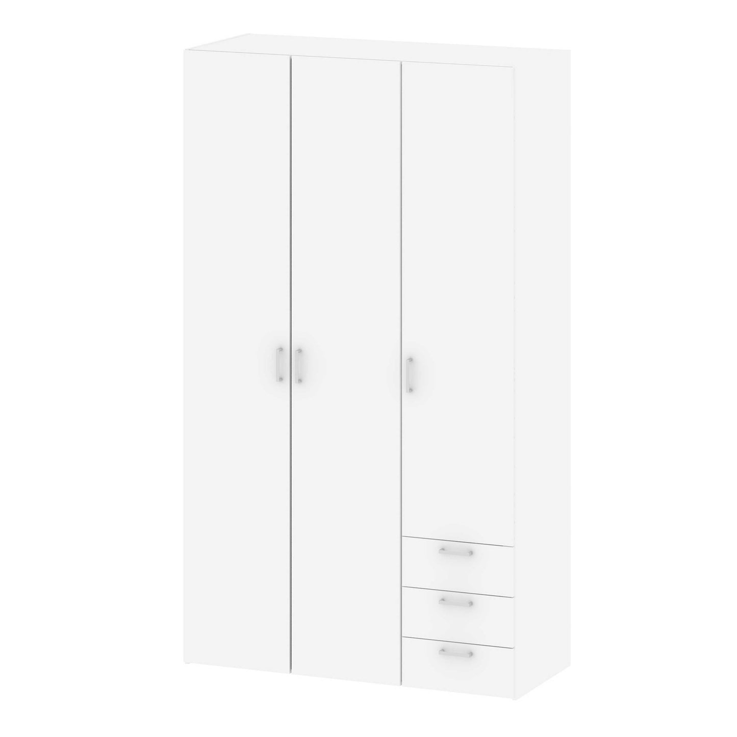 Munich White Wooden 3 Doors 3 Drawers 5 Shelves