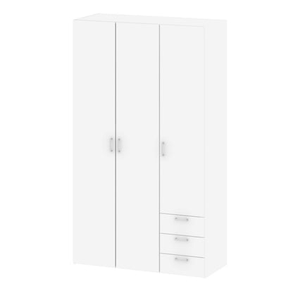 Munich White Wooden 3 Doors 3 Drawers 5 Shelves