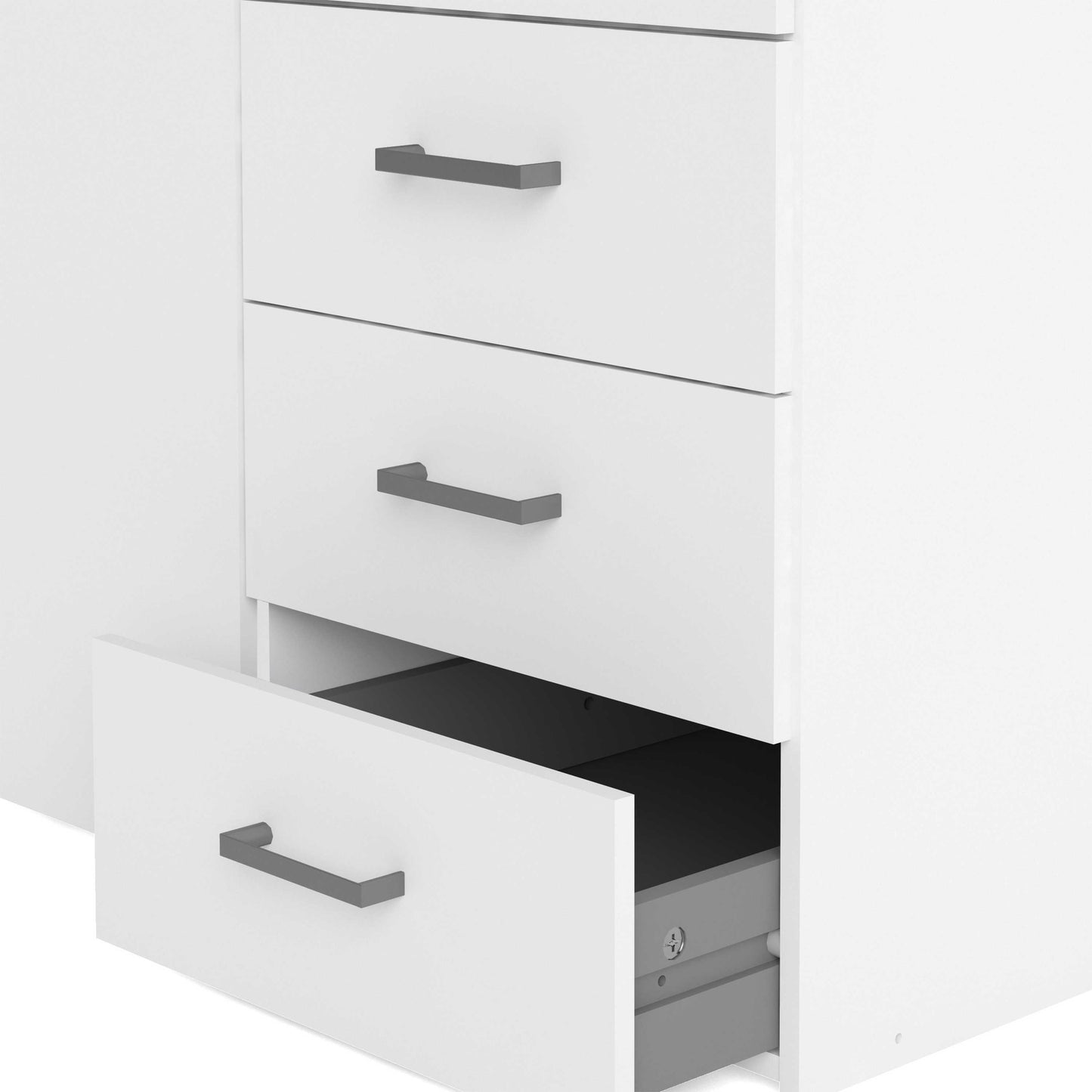 Munich White Wooden 3 Doors 3 Drawers 5 Shelves