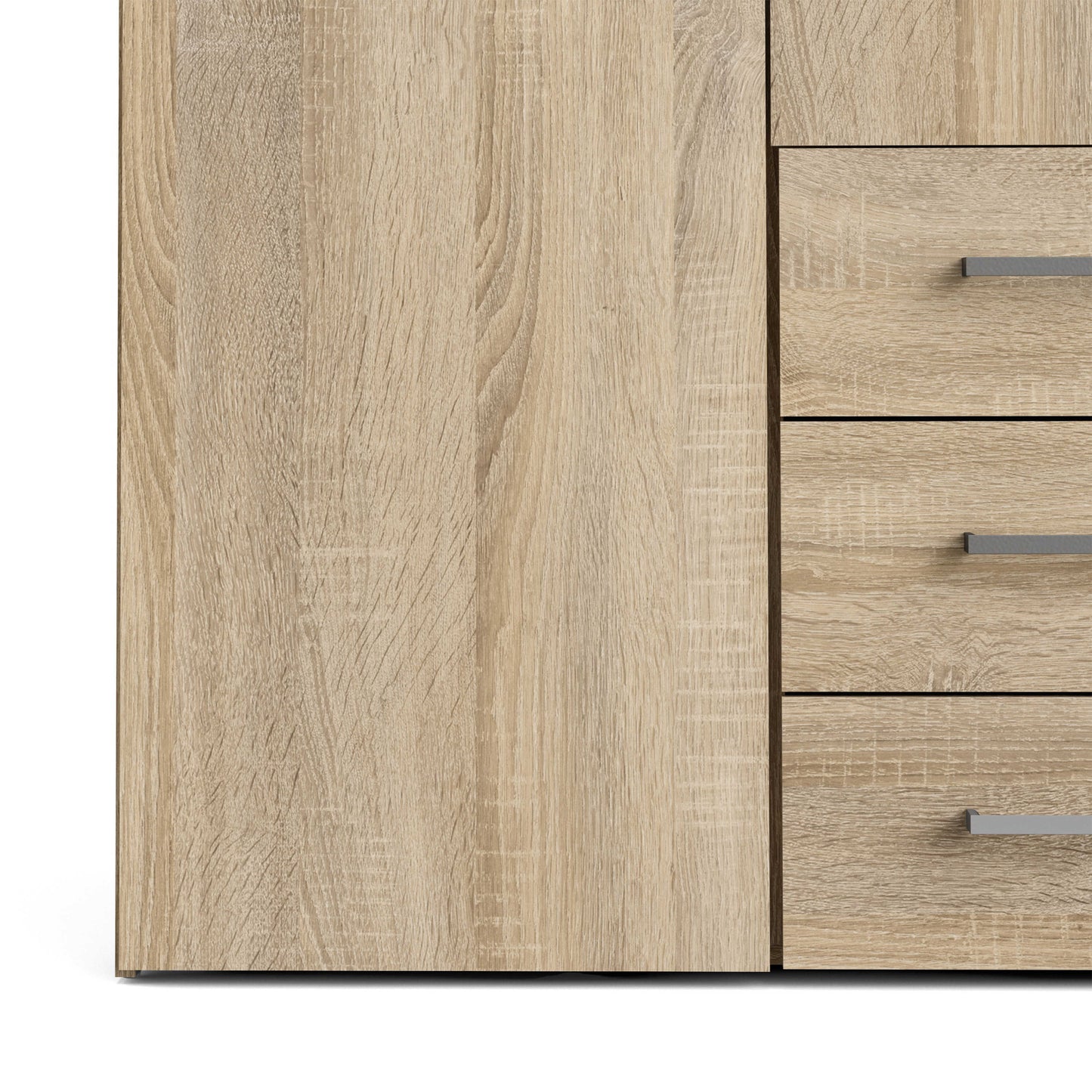 Berlin Oak Effect Wardrobe 4 Doors 3 Drawers 4 Shelves