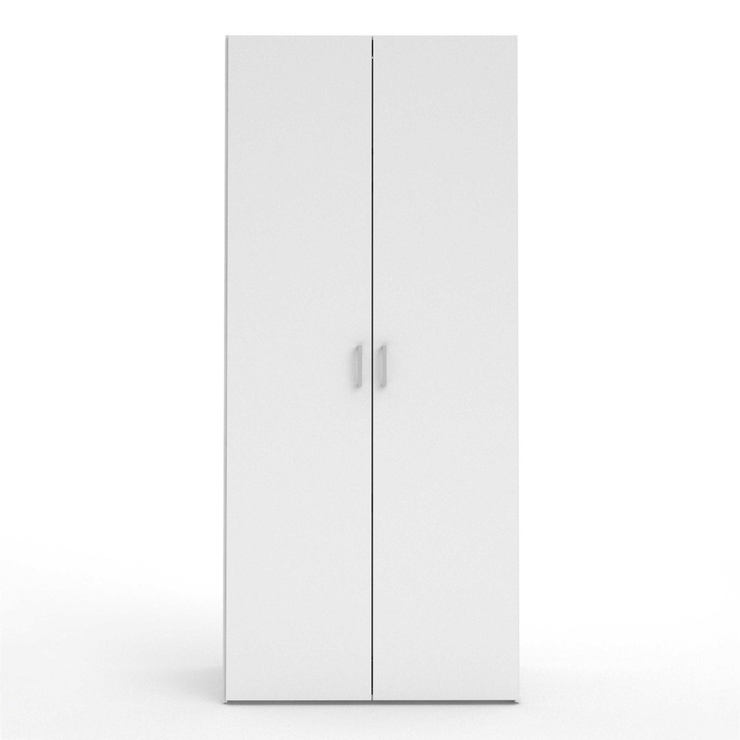 Munich White Wooden Wardrobe 2 Doors and 3 Shelves