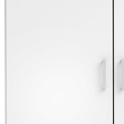 Munich White Wooden Wardrobe 2 Doors and 3 Shelves
