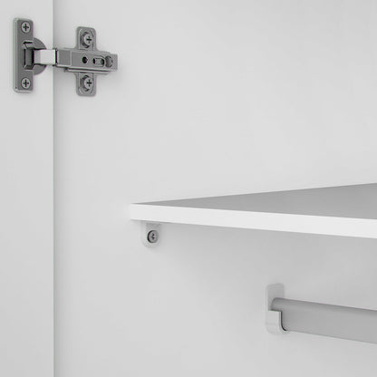 Munich White Wooden Wardrobe 2 Doors and 3 Shelves