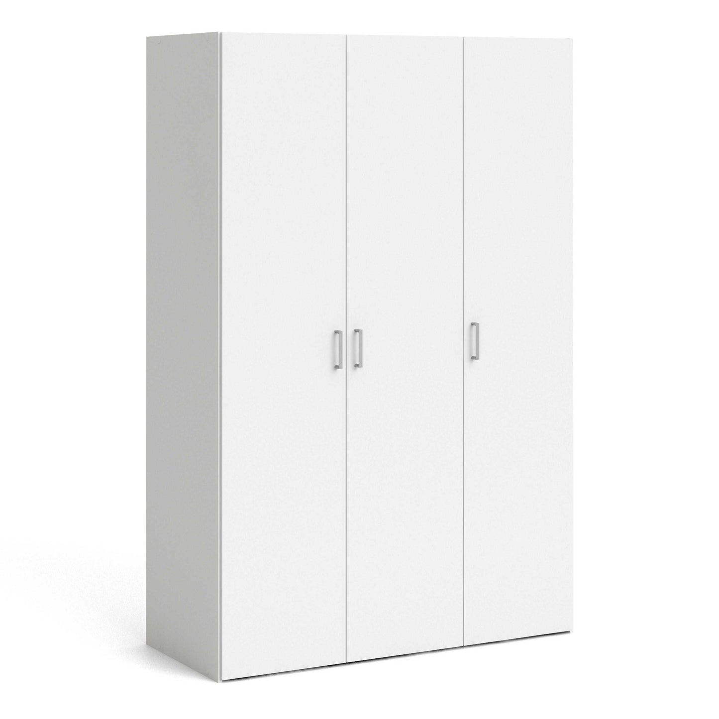 Munich White Wooden Wardrobe 3 Doors 6 Shelves