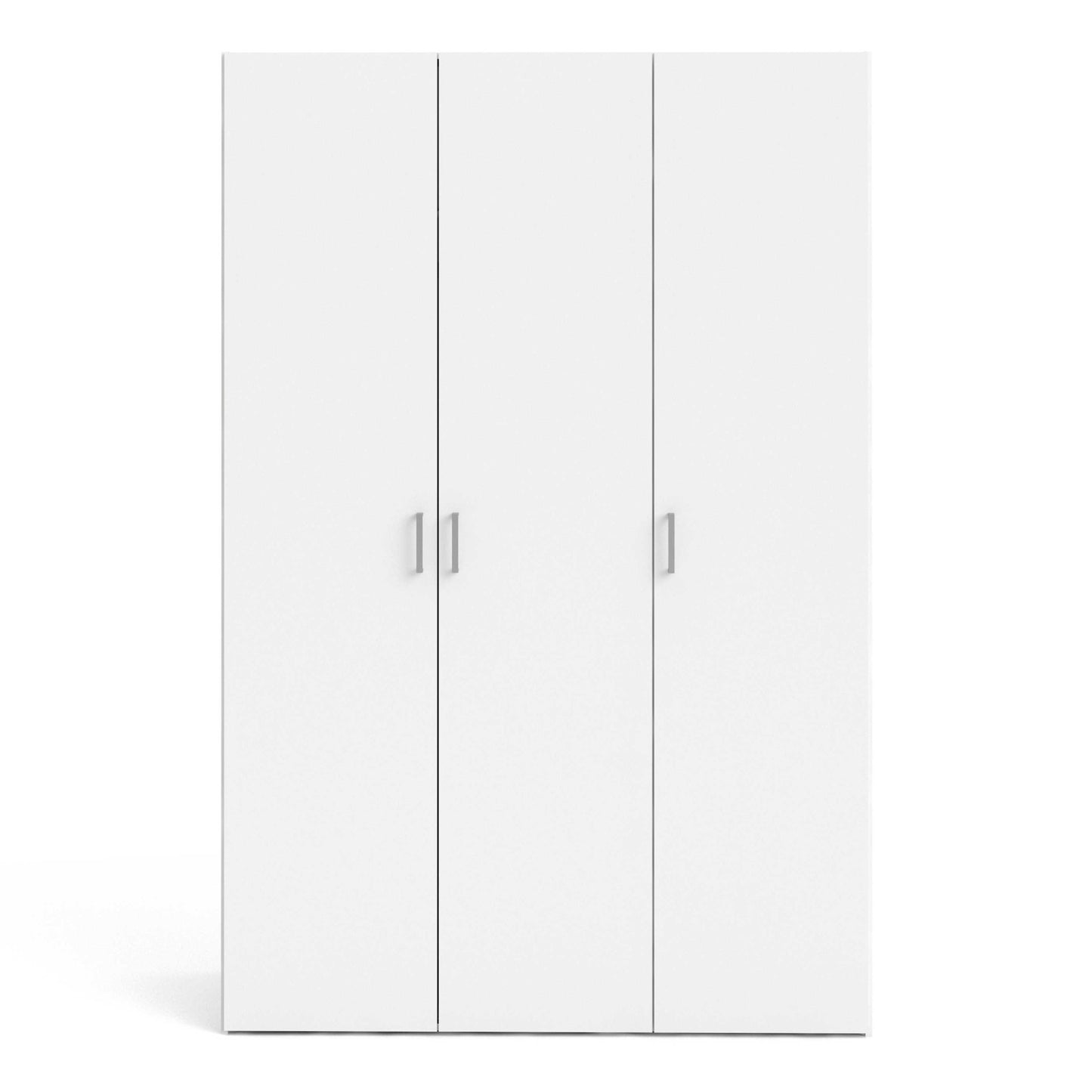 Munich White Wooden Wardrobe 3 Doors 6 Shelves