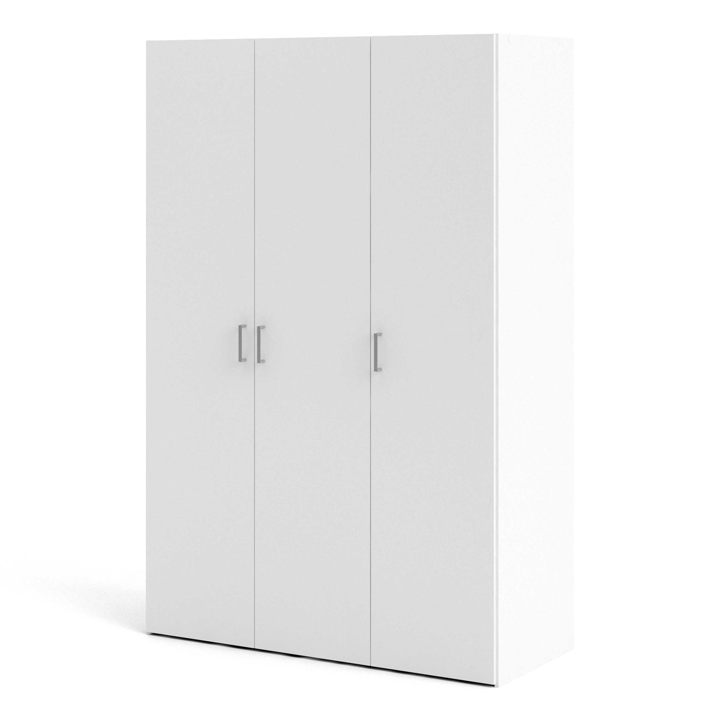 Munich White Wooden Wardrobe 3 Doors 6 Shelves