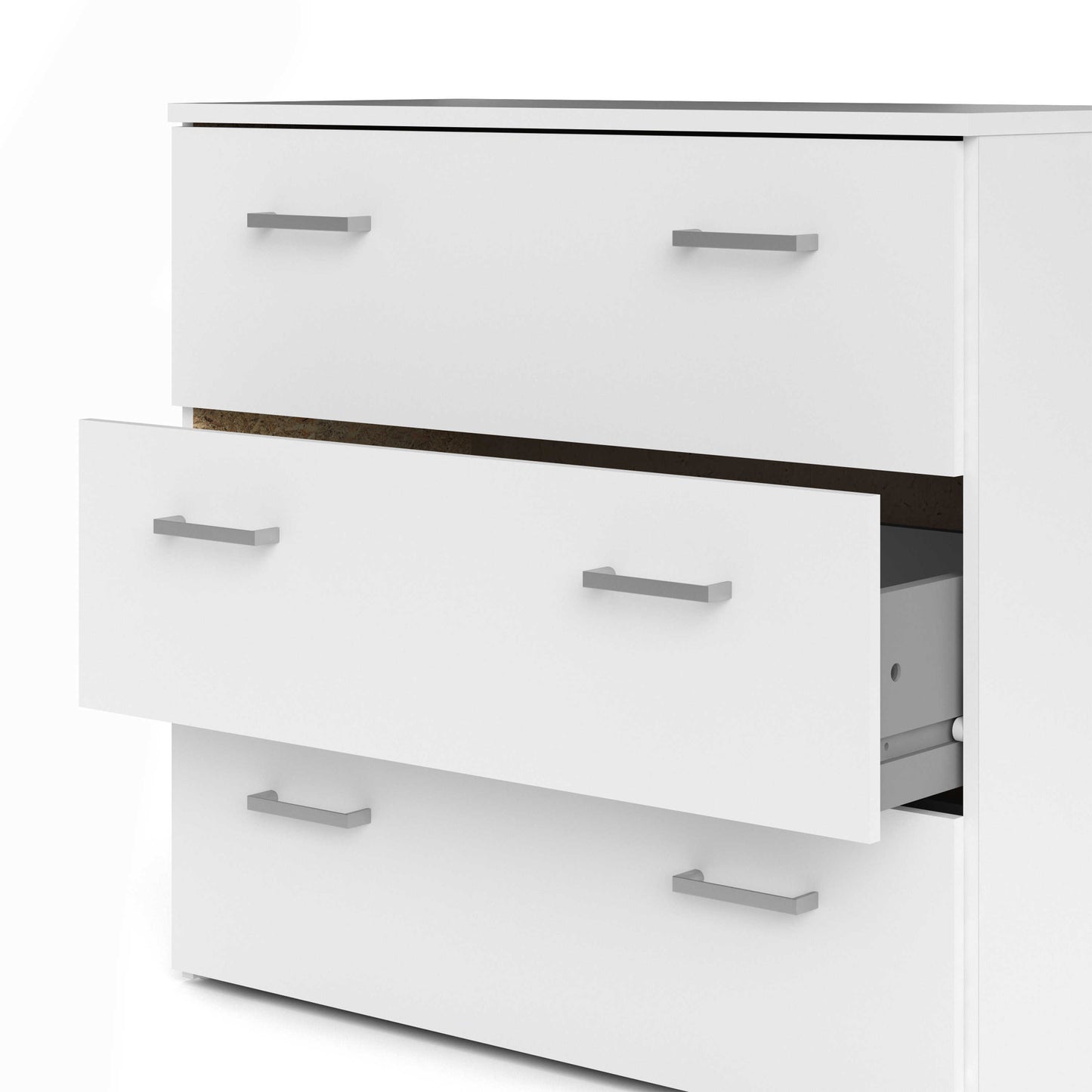 Munich White Wooden 3 Drawer Chest