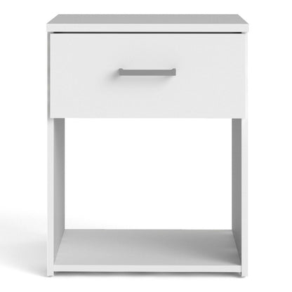 Munich White Wooden Bedside Table 1 Drawer