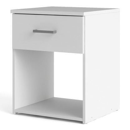 Munich White Wooden Bedside Table 1 Drawer
