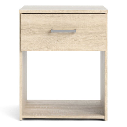 Berlin Oak Effect 1 Drawer Open Shelf Bedside Table