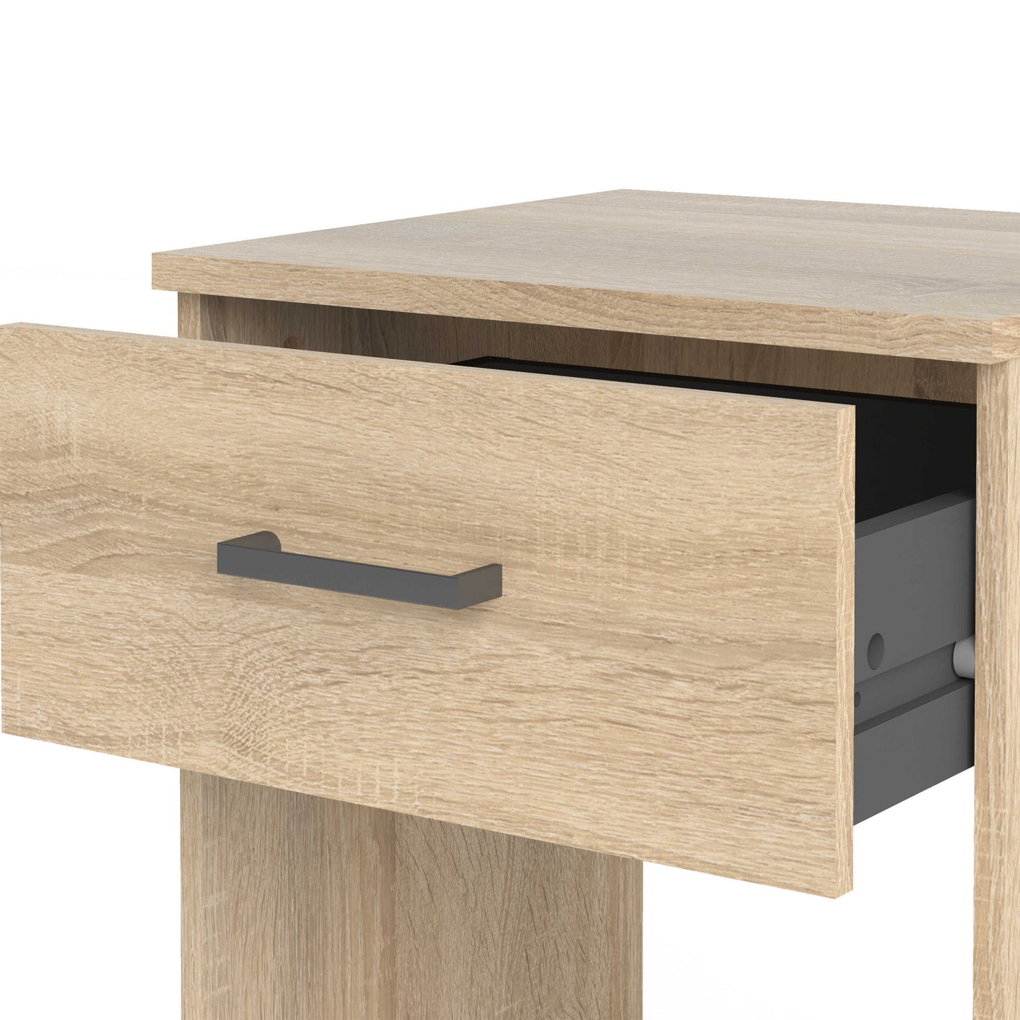 Berlin Oak Effect 1 Drawer Open Shelf Bedside Table